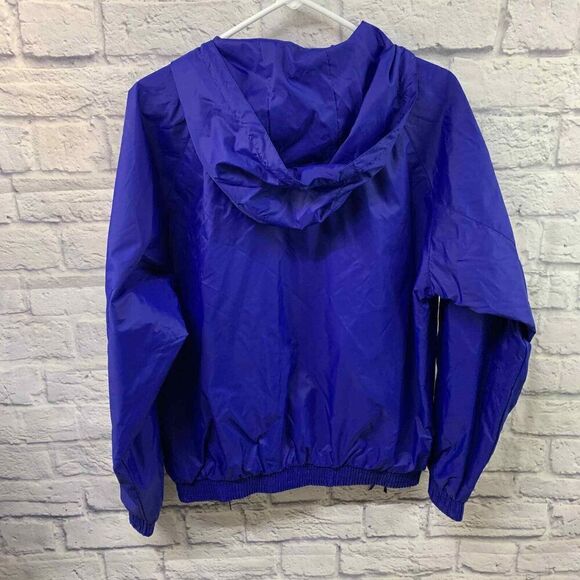 Six Flags Employee Blue Windbreaker Hooded Lightweight Jacket Size XS - Picture 3 of 6